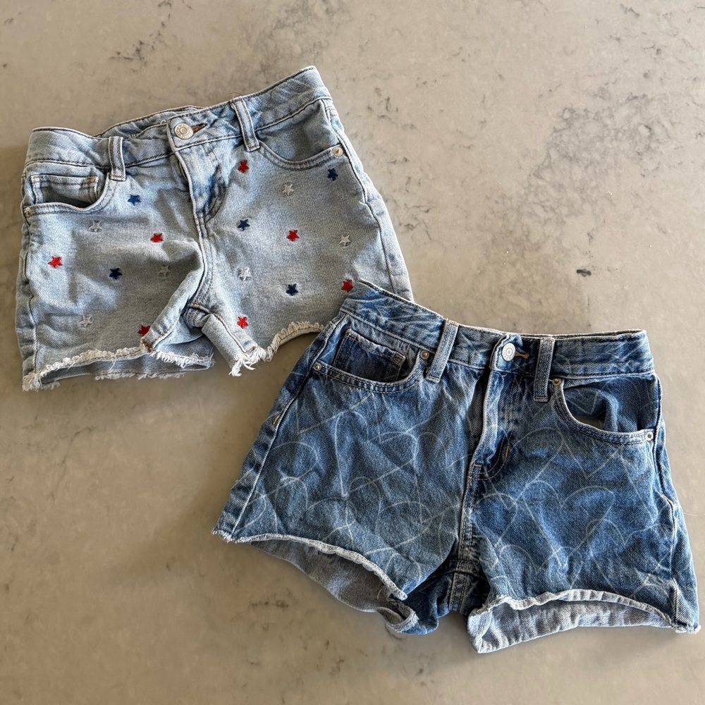 Old Navy Girls' Cat & Jack Denim Shorts Medium 8 Set Lot
